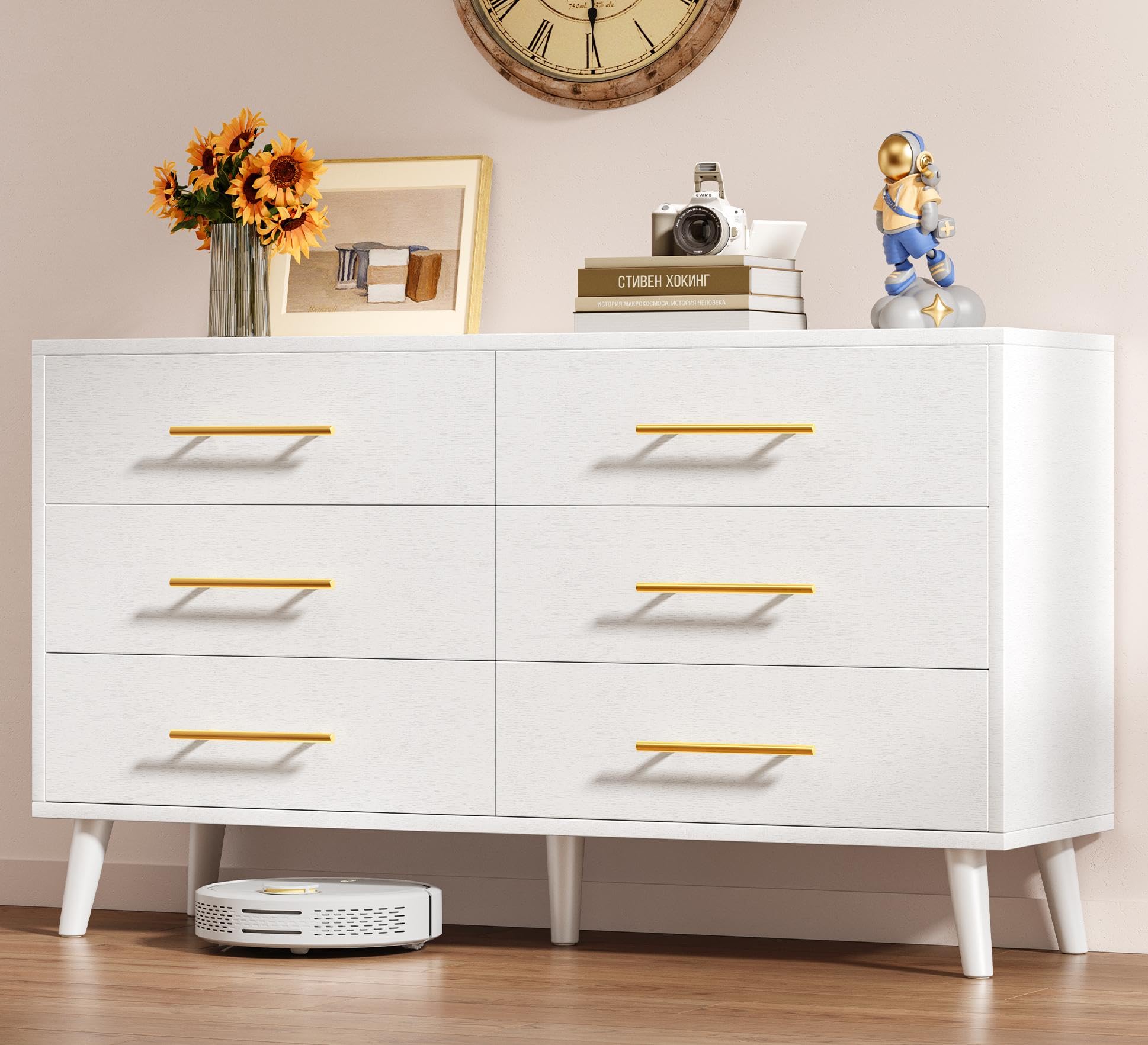 6 Drawer Dresser with Silent Gliding Slides