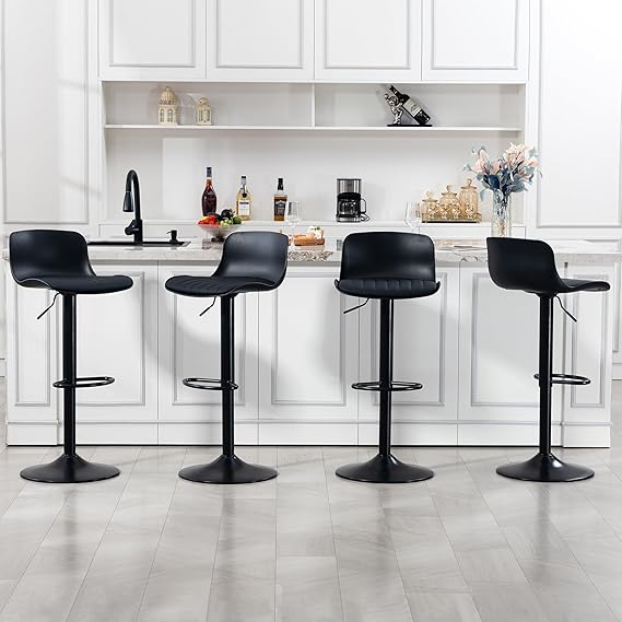 Modern Swivel Bar Stools with Adjustable Height - Set of 4