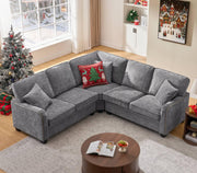 L-Shaped Sectional Sofa with Nailhead Trim