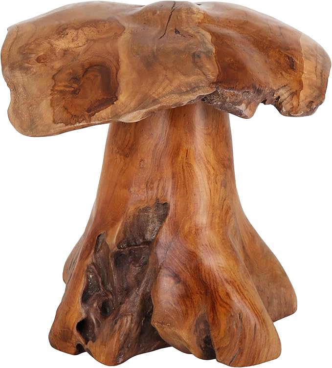 Teak Mushroom Sculpture 15 Inch