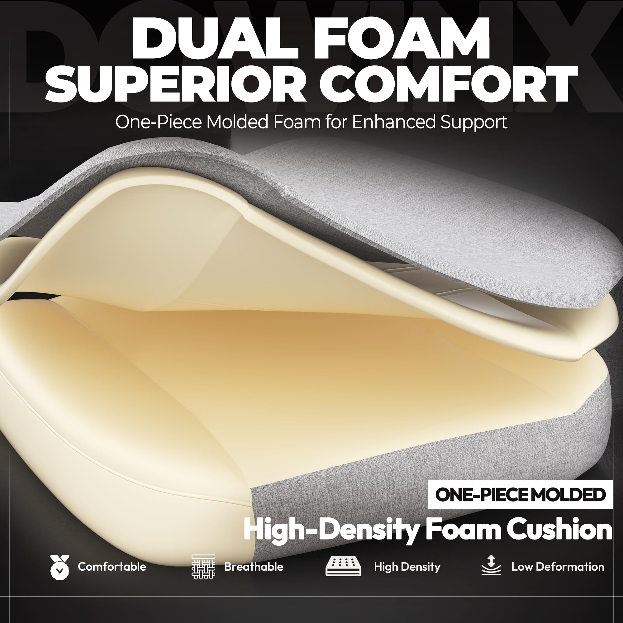 Fabric Gaming Chair with Footrest and Lumbar Support