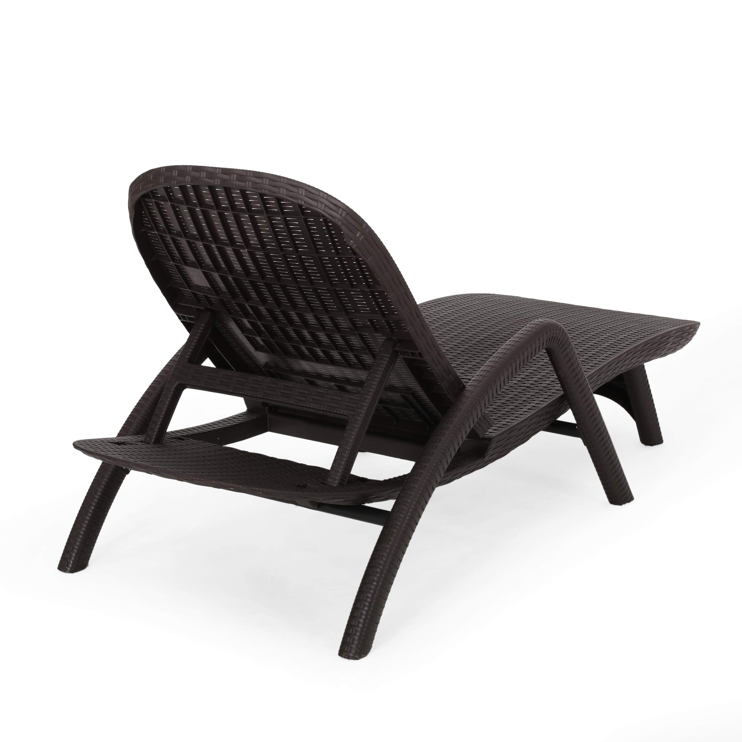 Outdoor Polypropylene Chaise Lounge Dark Brown