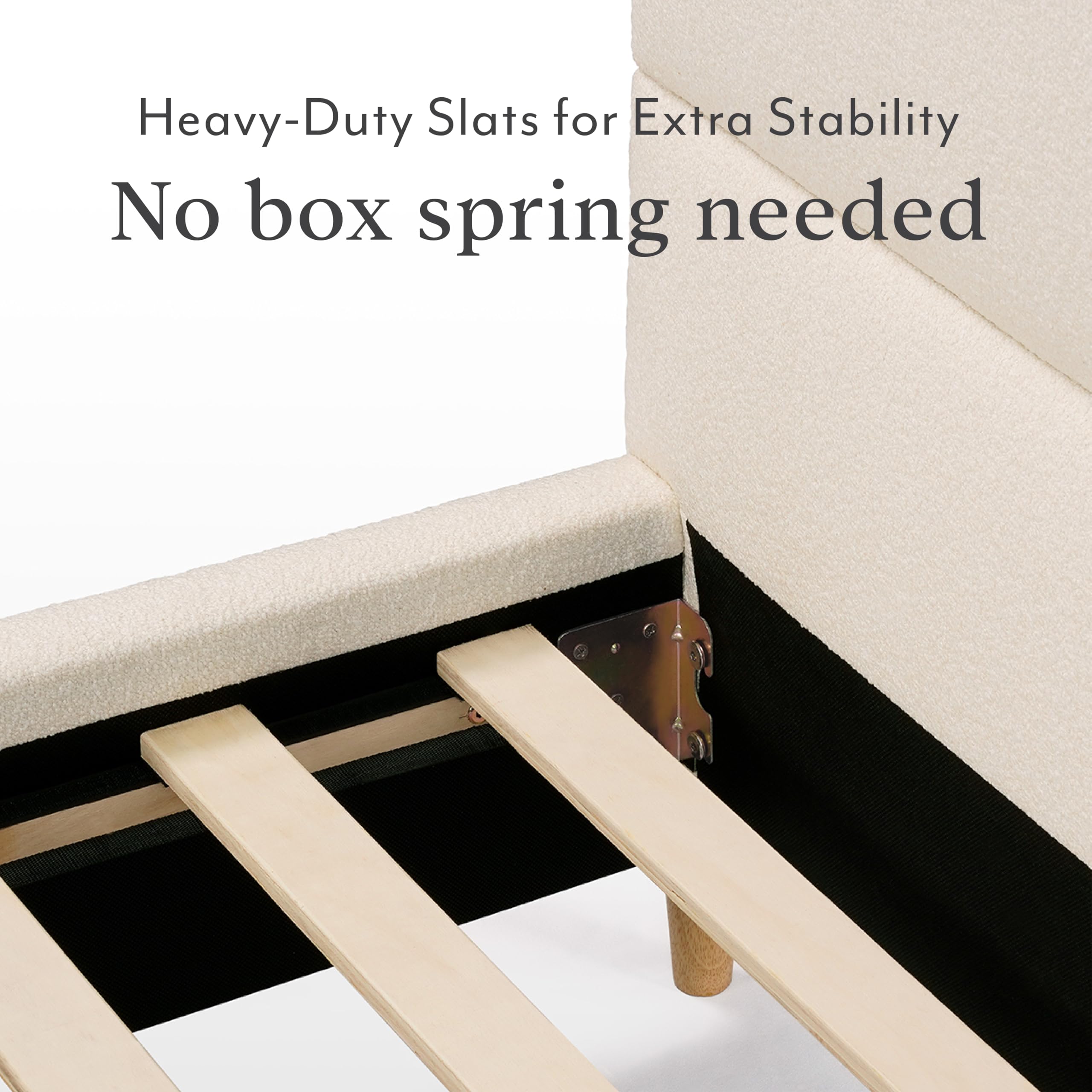 Boucle Cloud Bed Frame with Arch Headboard - Queen Size