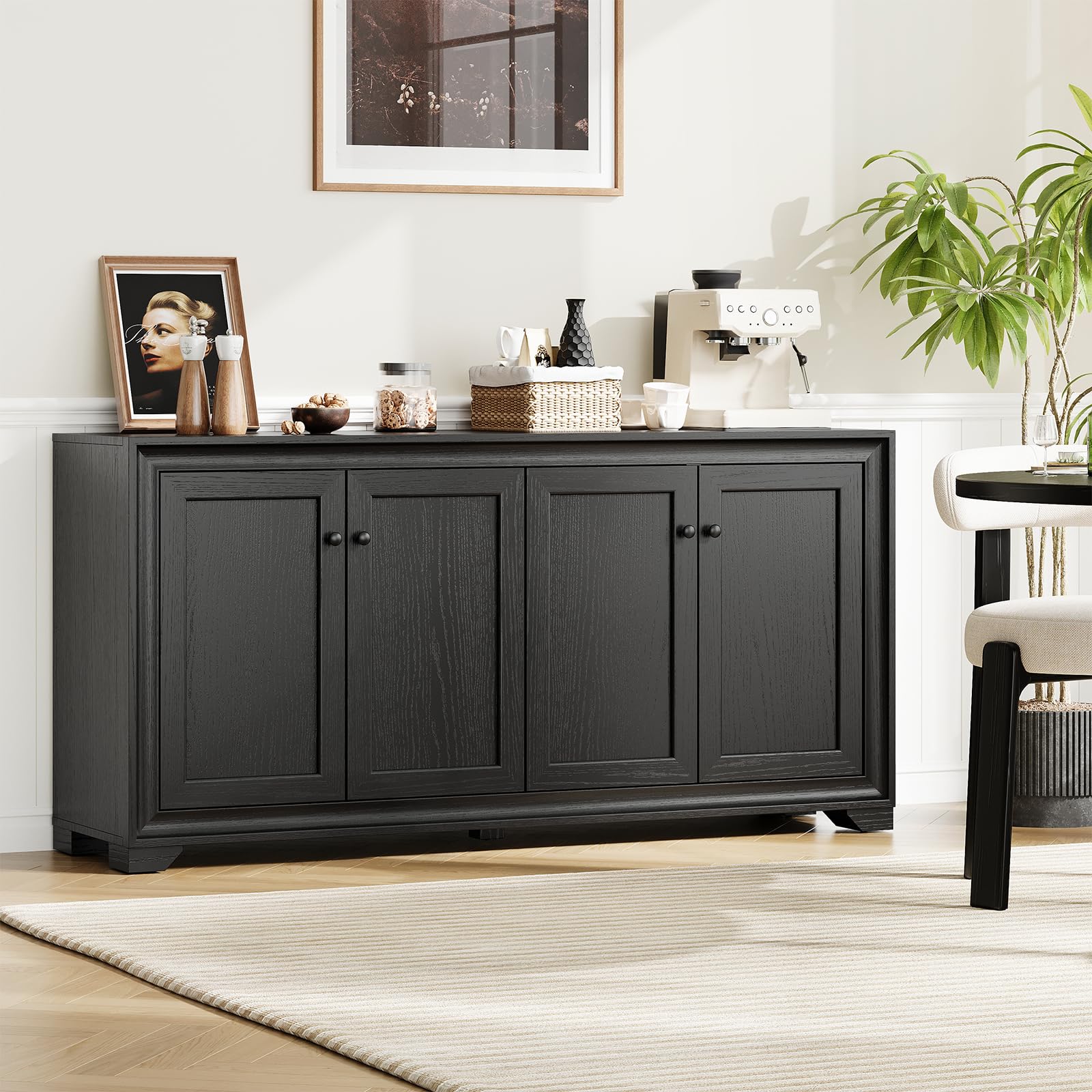 60" Buffet Cabinet with Storage and Adjustable Shelves