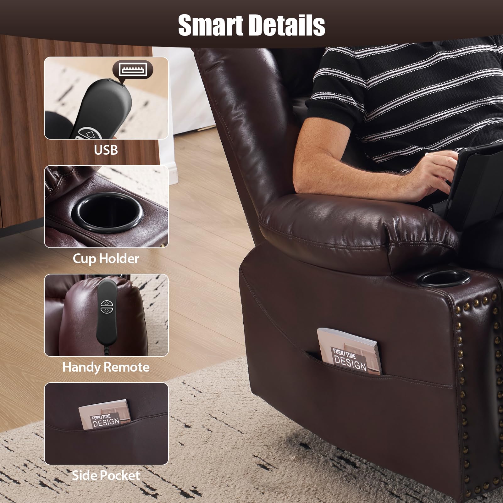Power Lift Recliner Chair with Heat and Massage