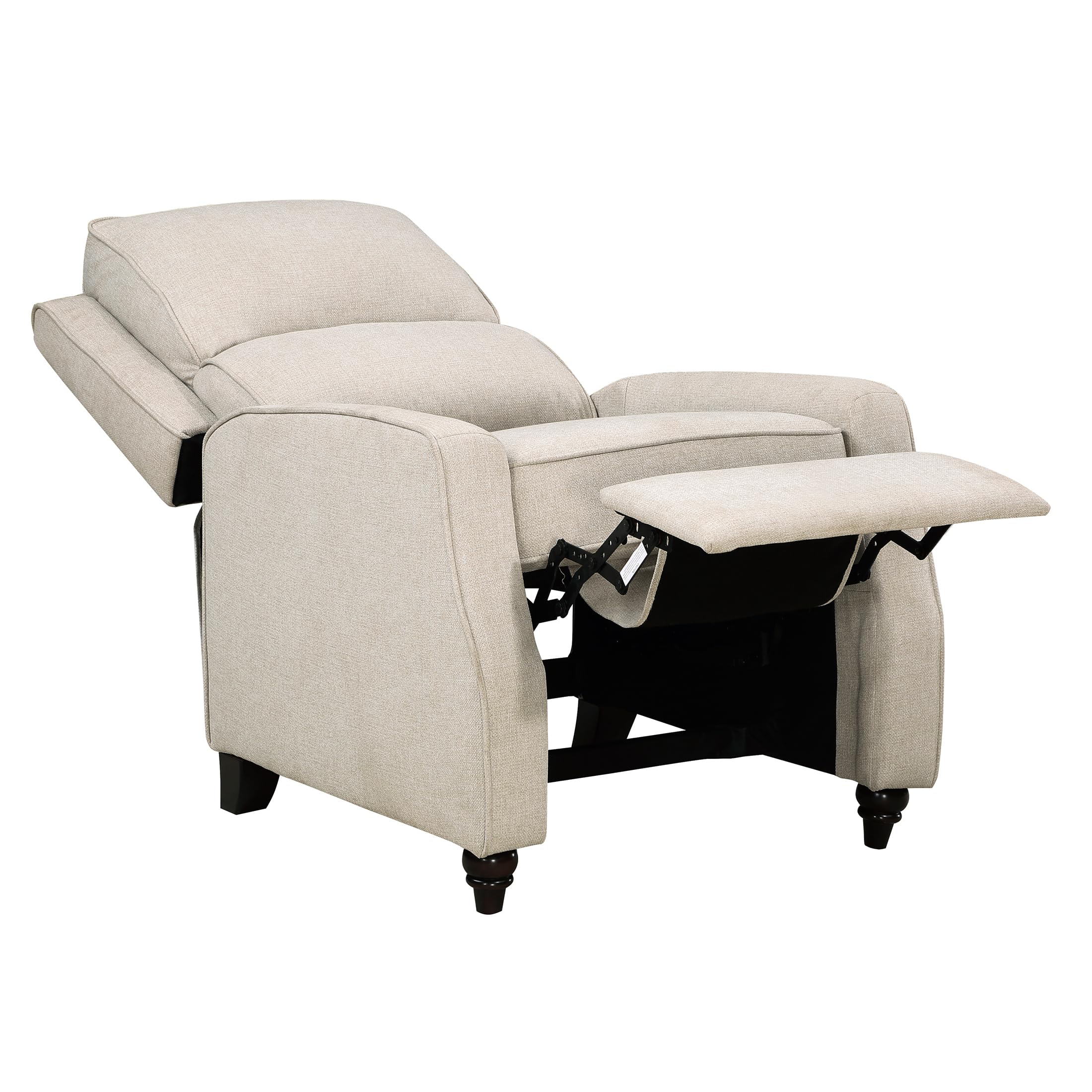 Push Back Recliner Chair - Beige Fabric