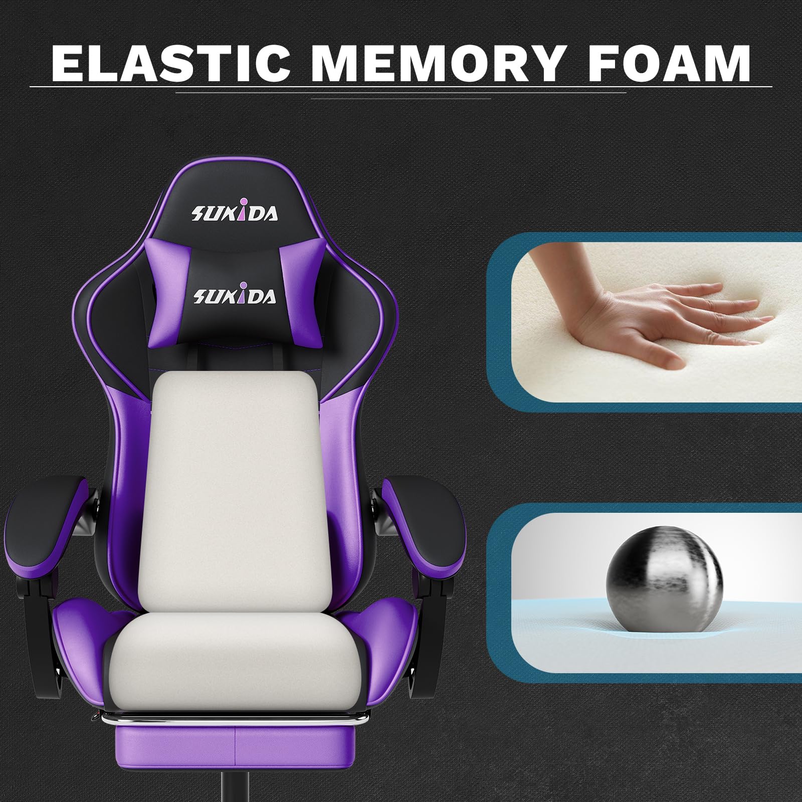 Ergonomic Gaming Chair with Massage Lumbar Support