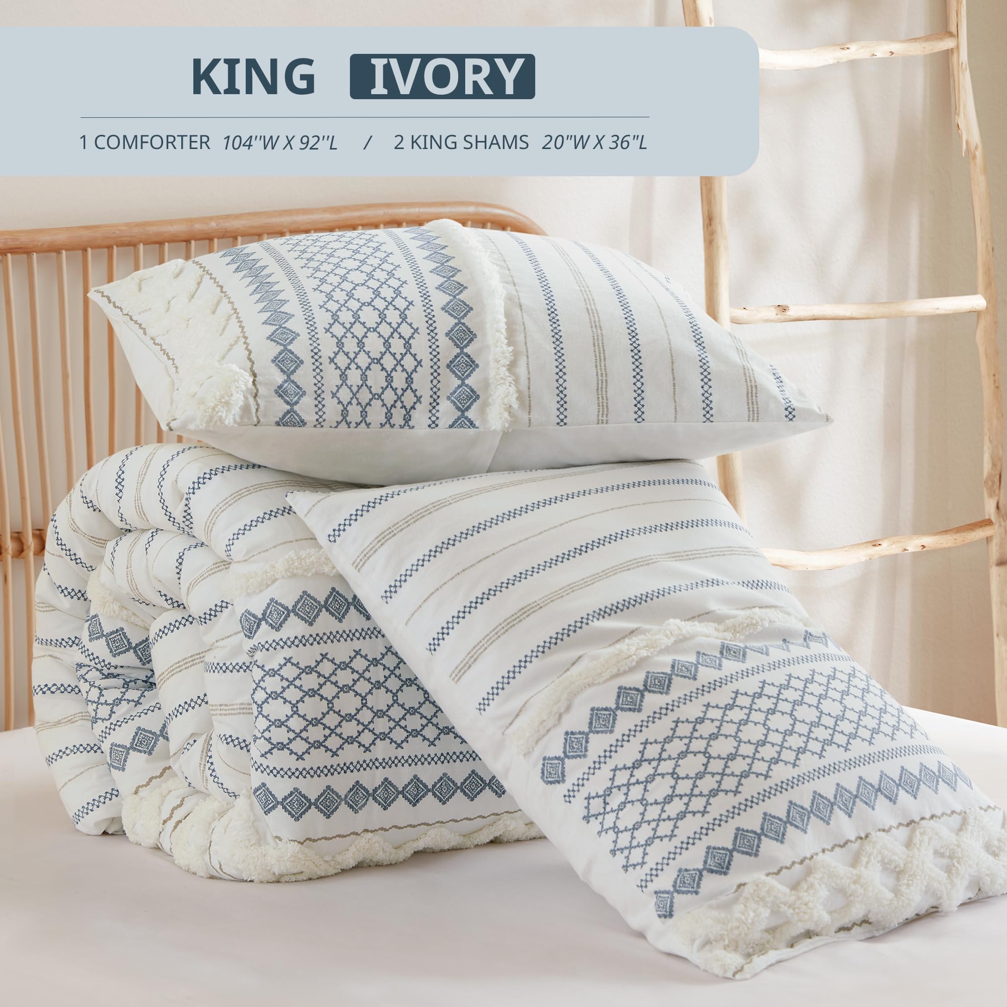 Cotton Chenille Tufted Comforter Set King