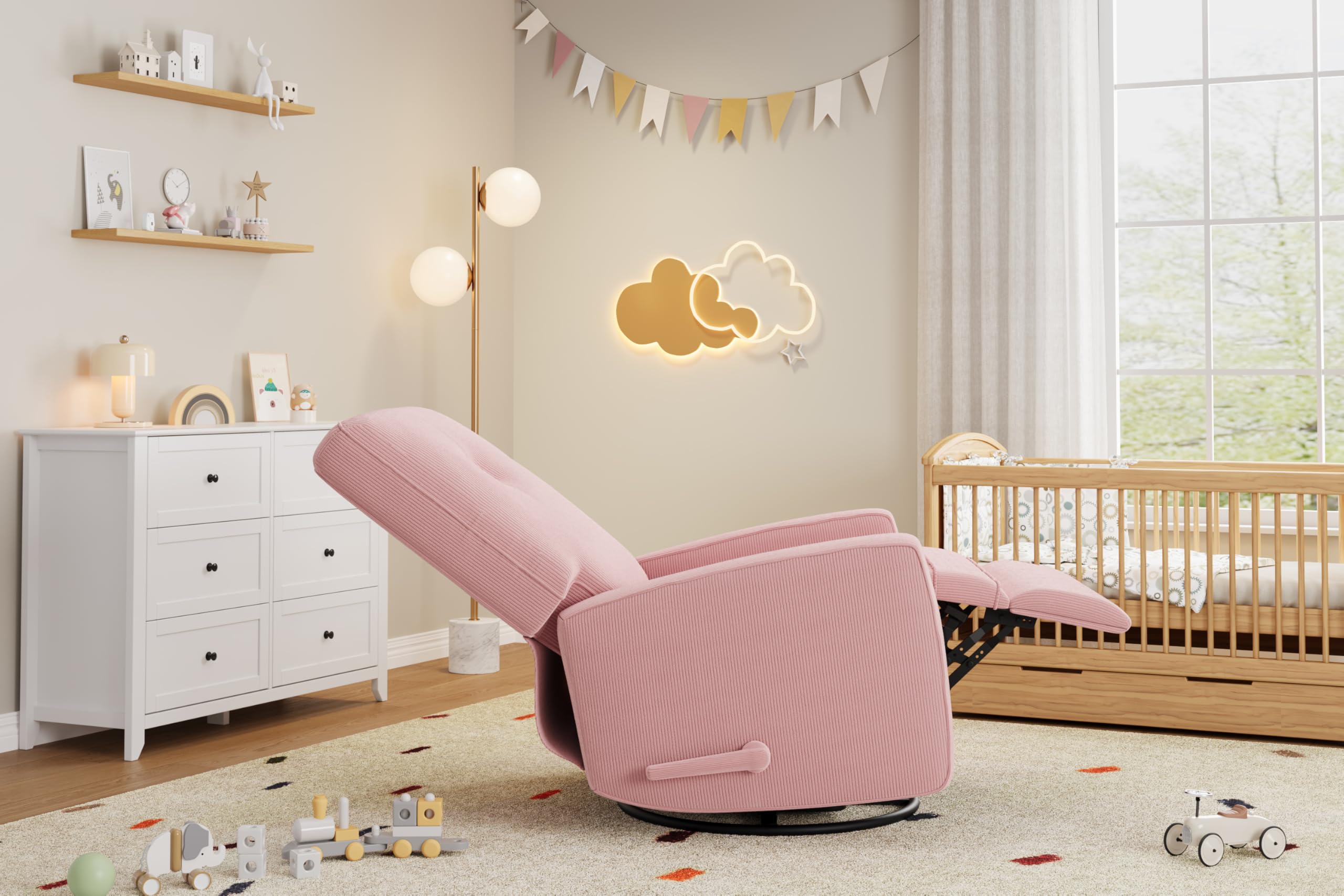 Swivel Recliner Chair with Adjustable Backrest