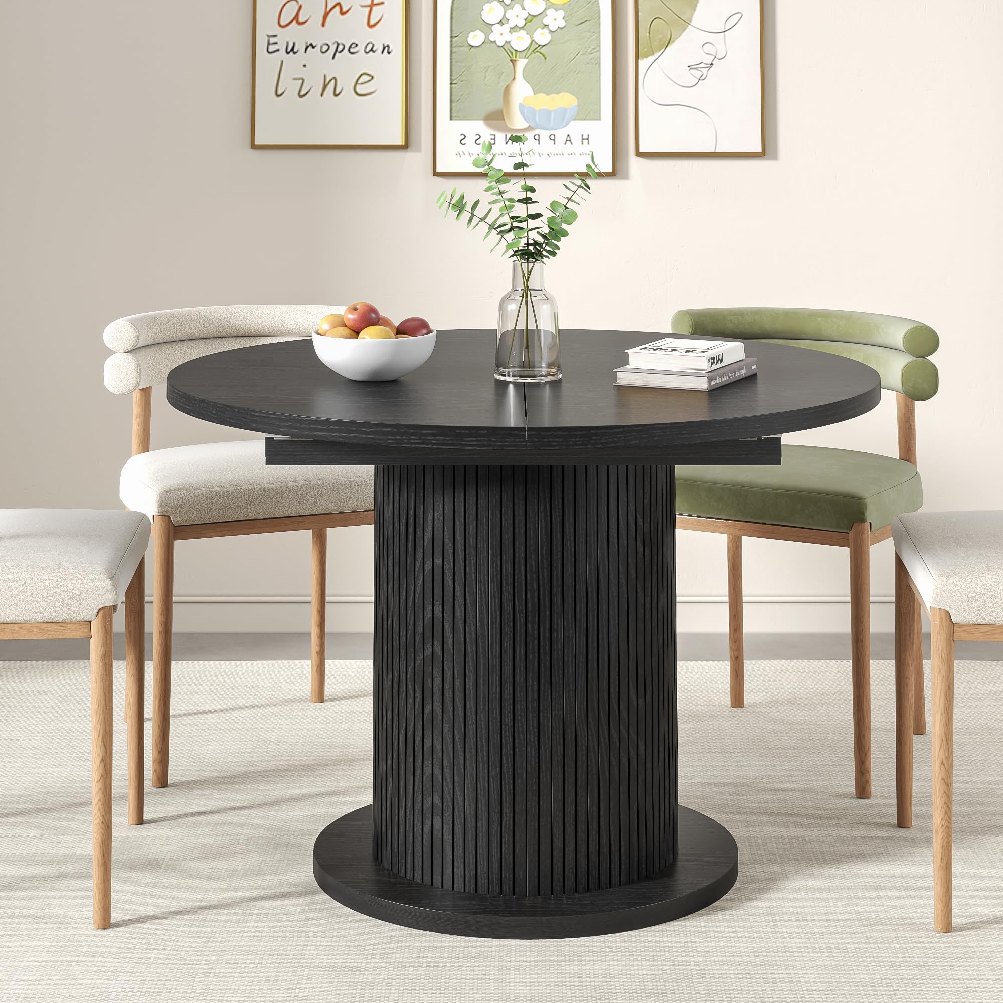 59 Inch Round Dining Table for 6