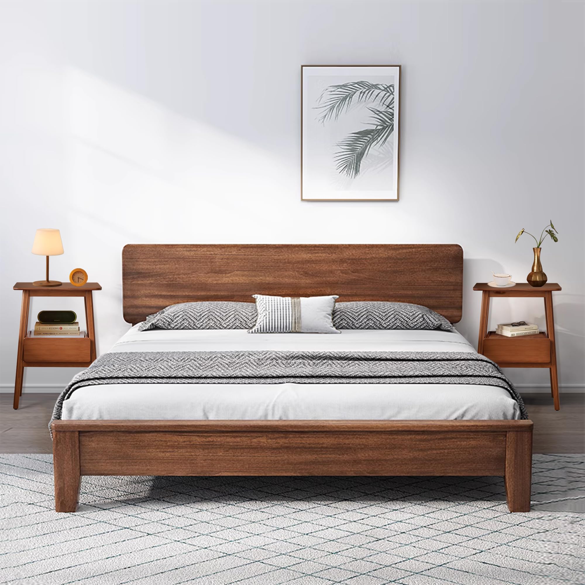 Bamboo Nightstand with USB Charging Port