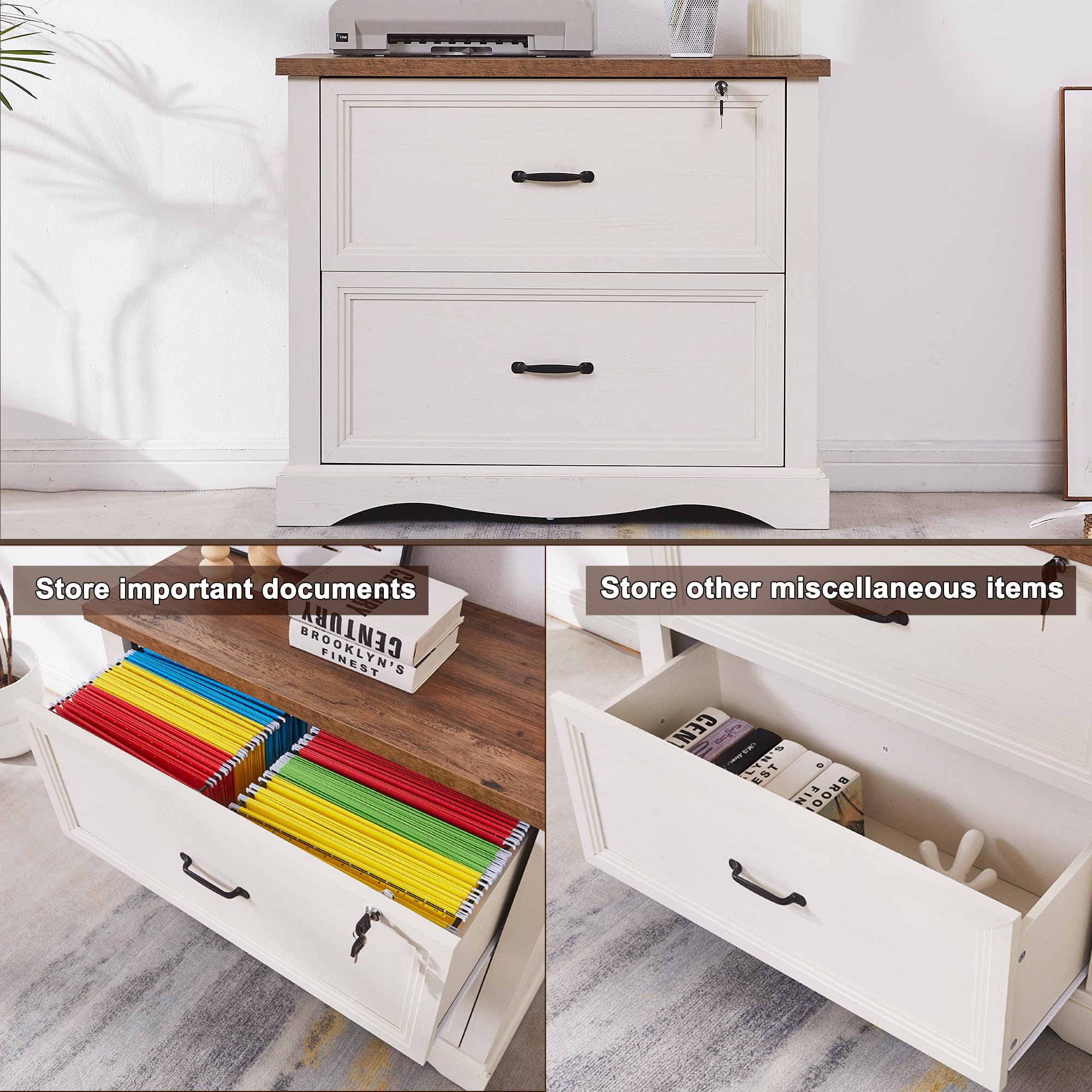 Farmhouse File Cabinet with 2 Drawers