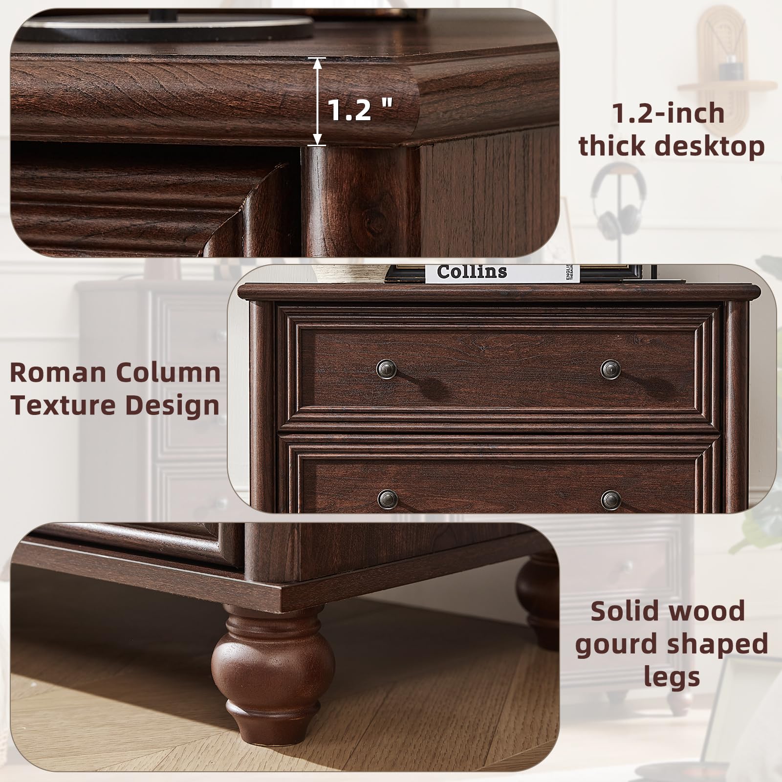 5 Drawer Dresser with Roman Column Design