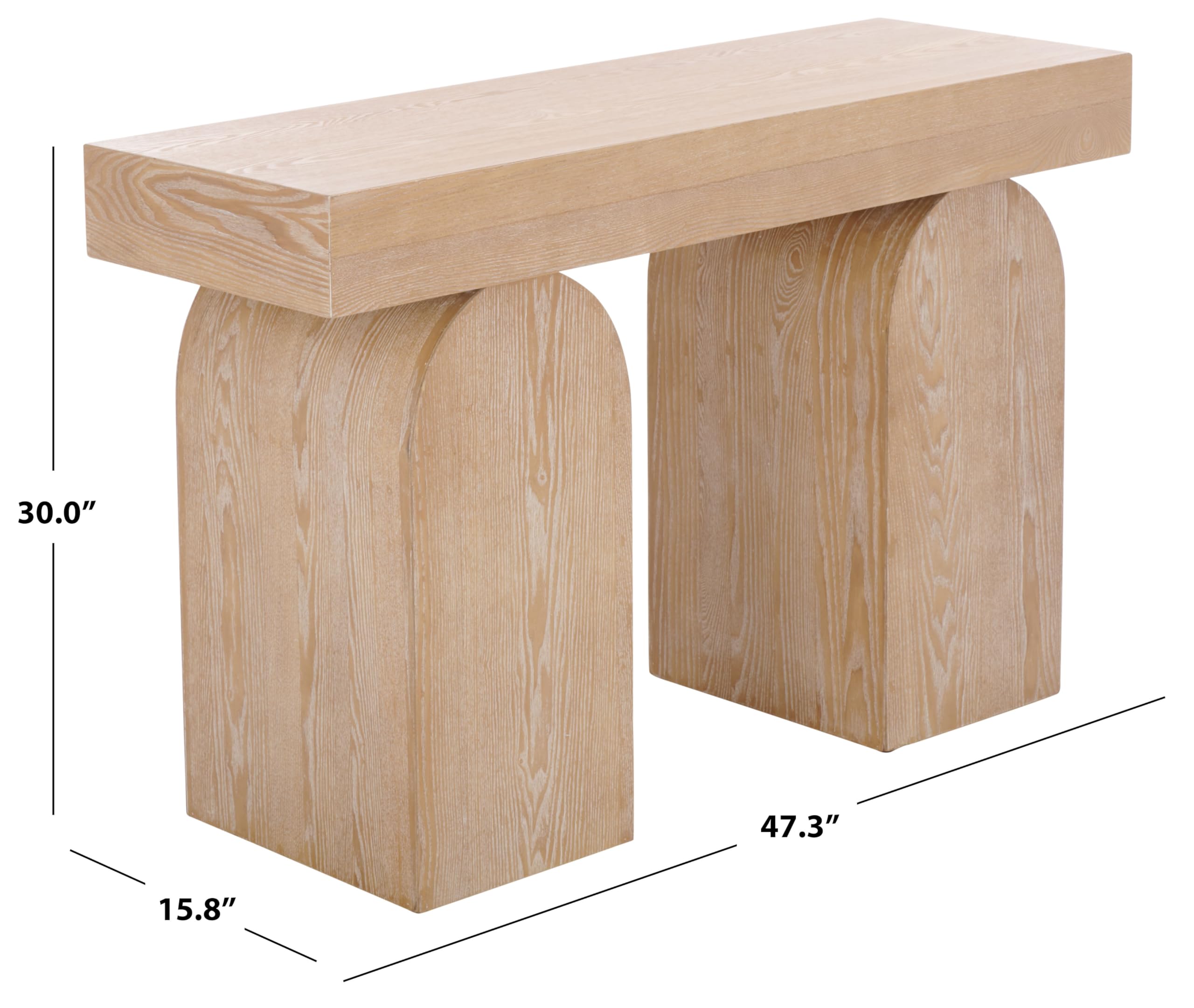 Ekoshi Mid-Century Modern Bleached White Console Table