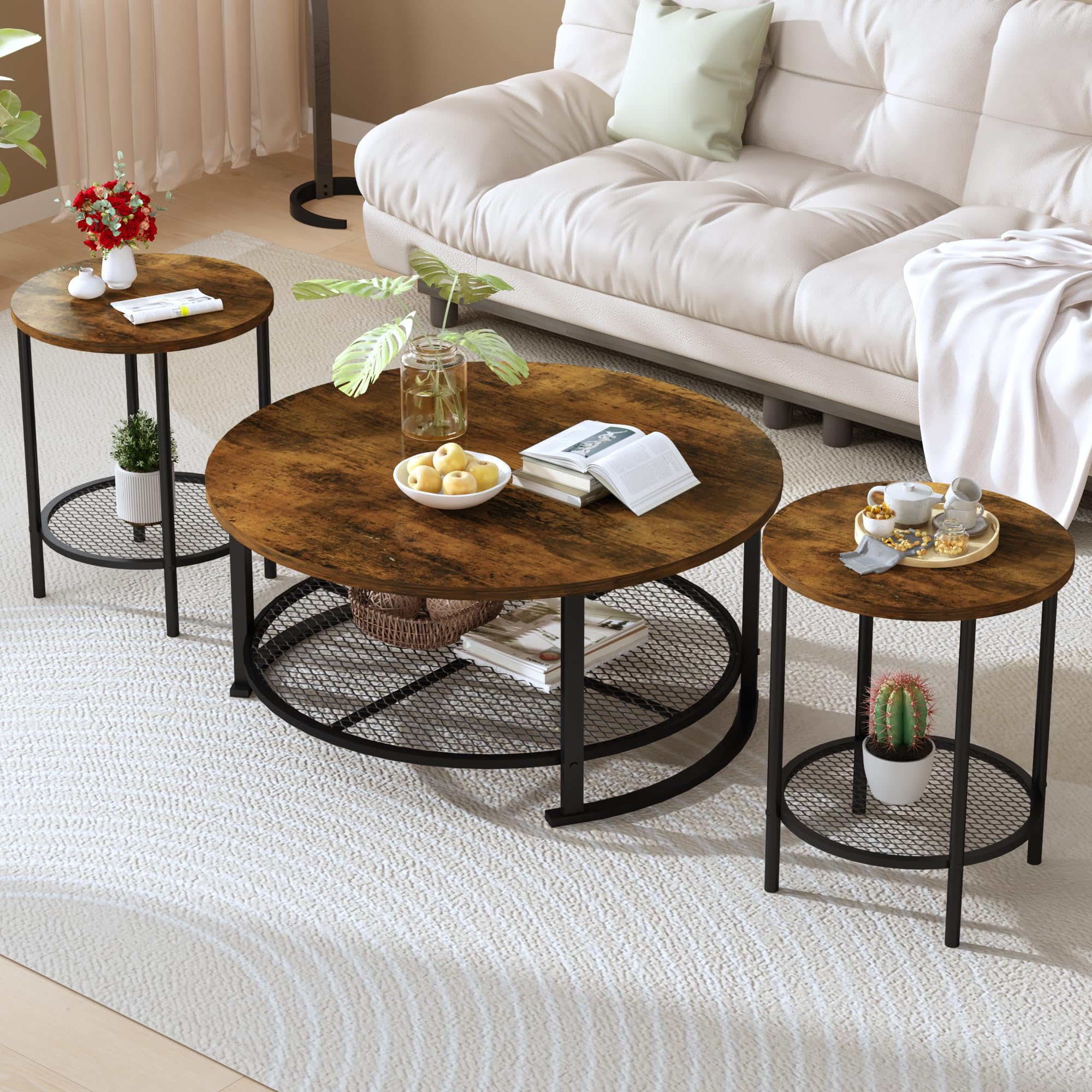 3-Piece Coffee Table Set with Storage