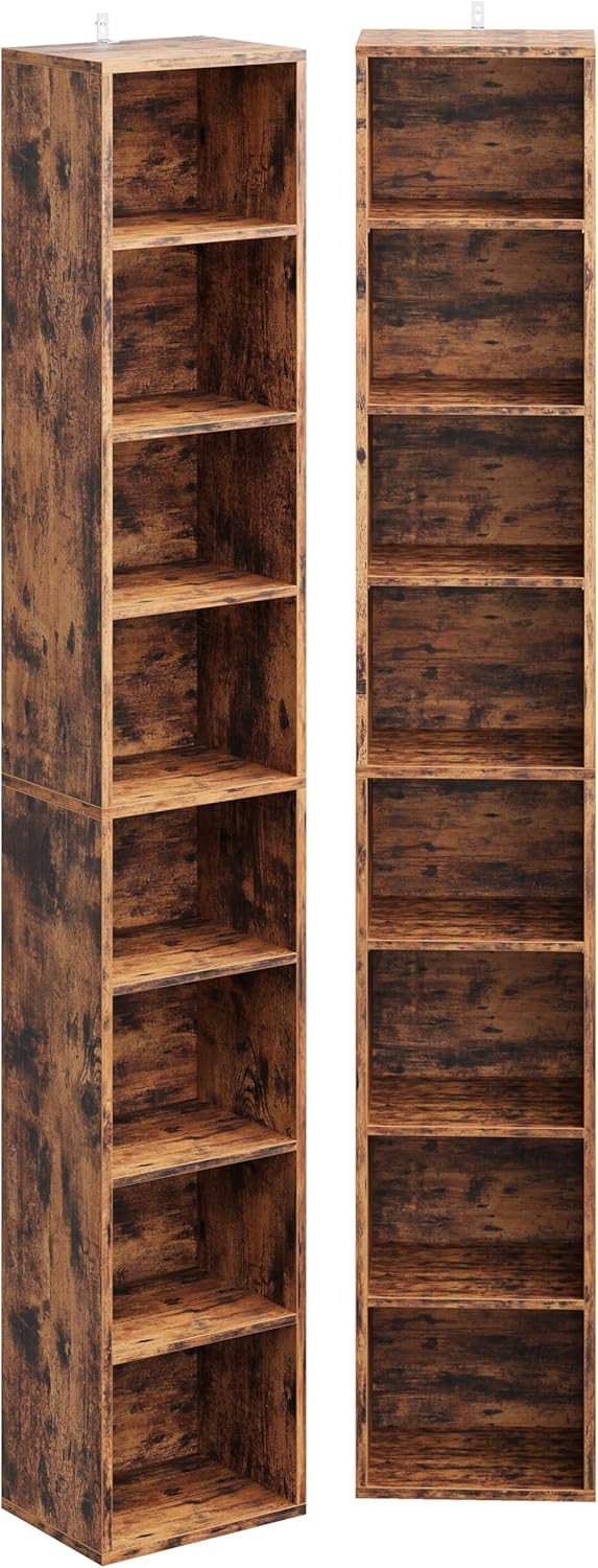 8-Tier Tall Narrow Bookshelf