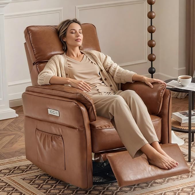 Power Swivel Glider Recliner Chair with Adjustable Armrests