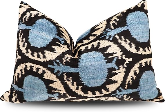 Handmade Velvet Throw Pillow with Down Feather Fill