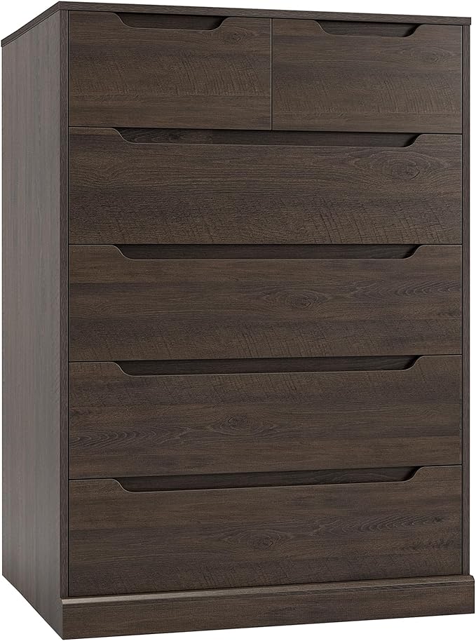 Modern 6 Drawer Dresser Tall Chest with Storage