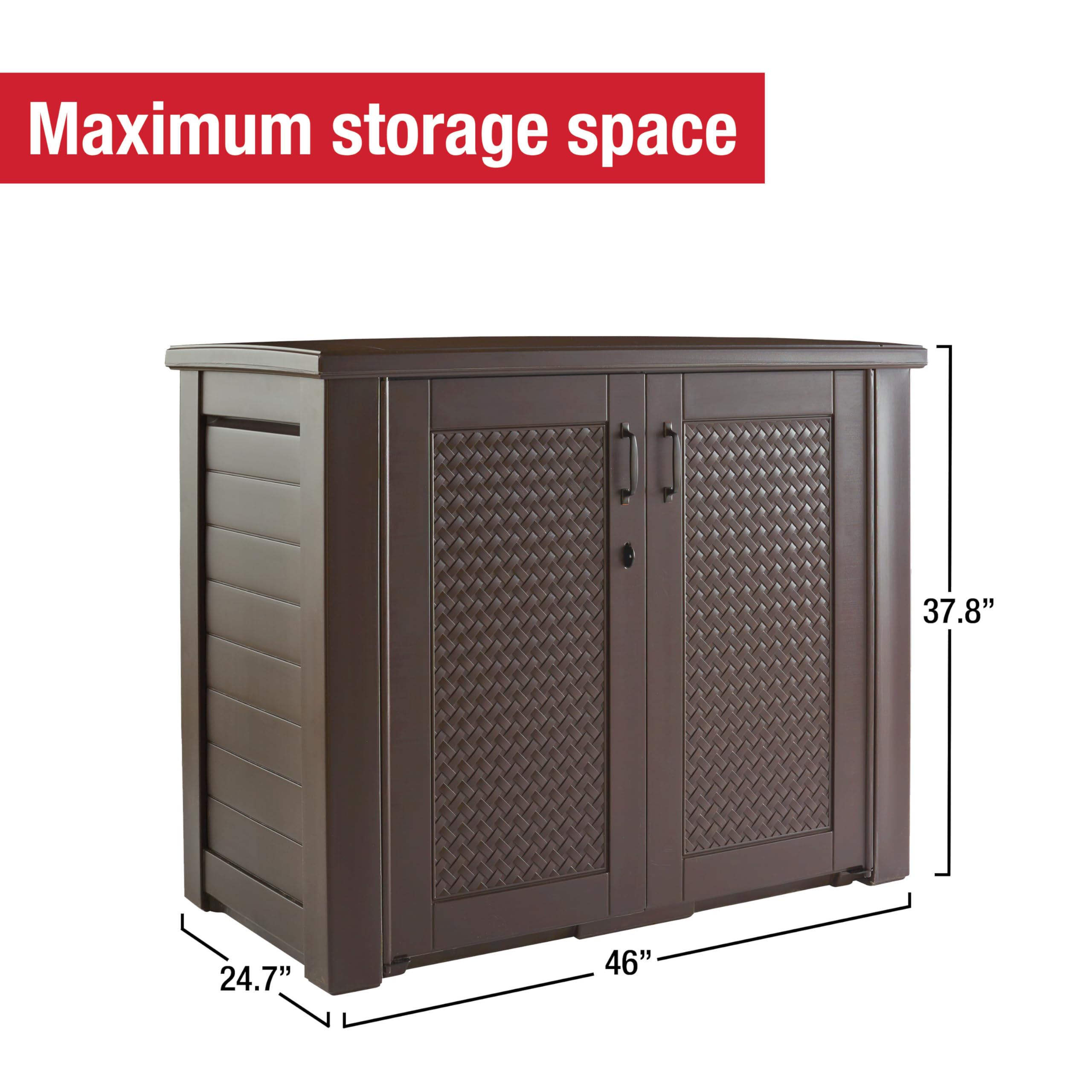 Decorative Outdoor Storage Cabinet 123 Gallon Weather Resistant