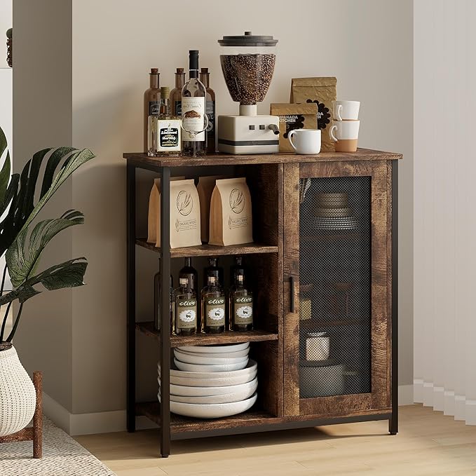 Mini Coffee Bar Cabinet with Storage