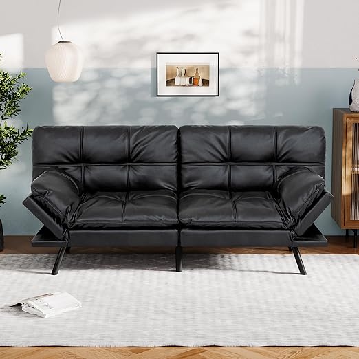 Convertible Futon Sofa Bed with Memory Foam