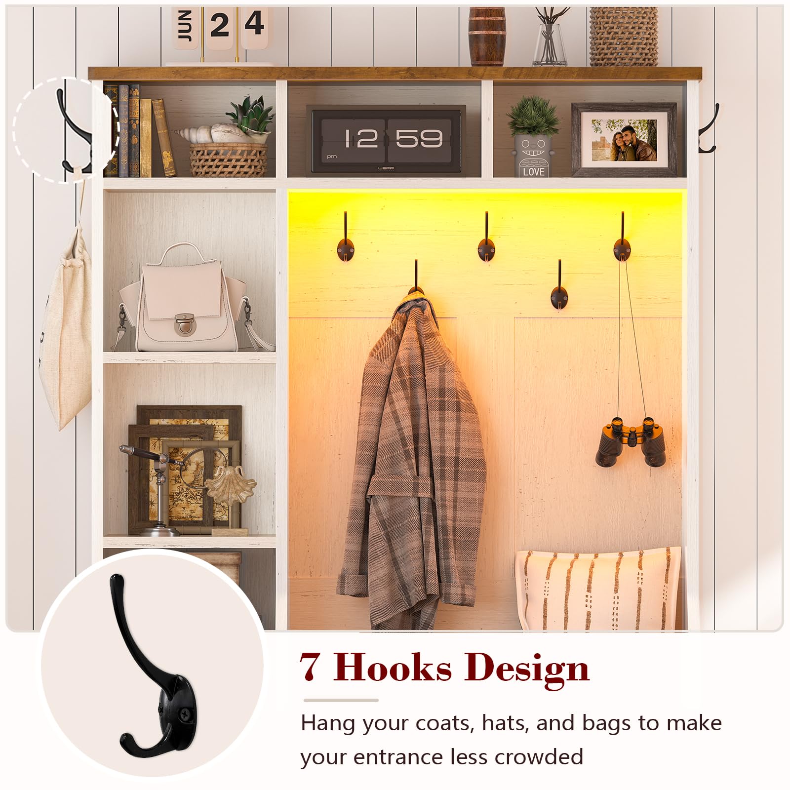 Hall Tree with Bench and Shoe Storage