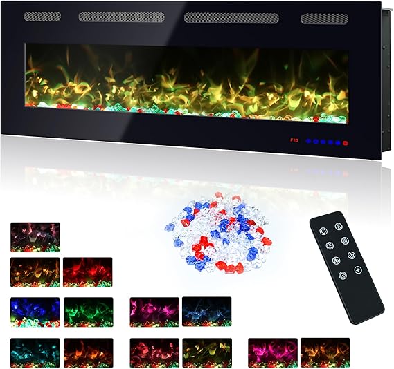 42 Inch Electric Fireplace Heater with Remote Control