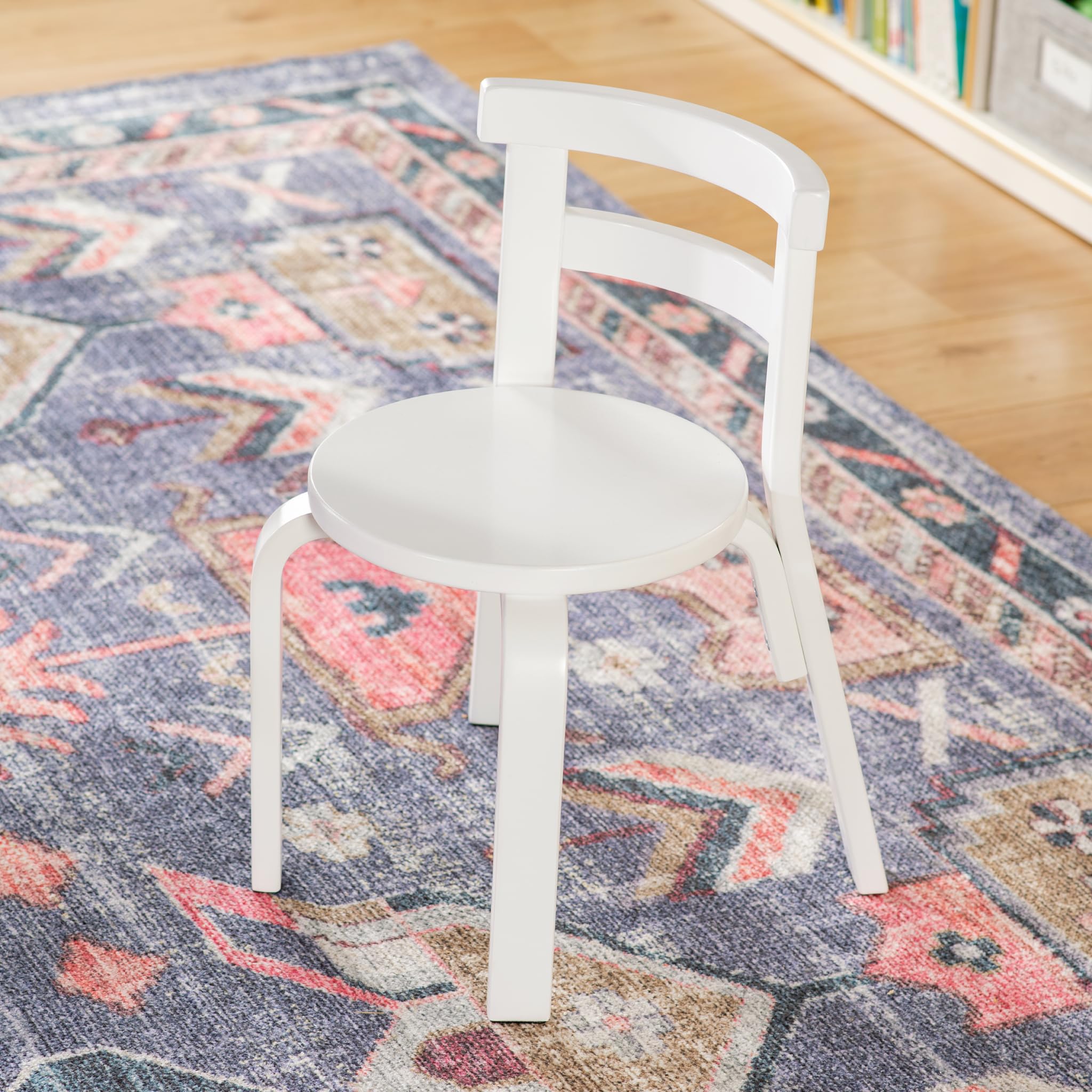 Round Kids Table and Chair Set - White