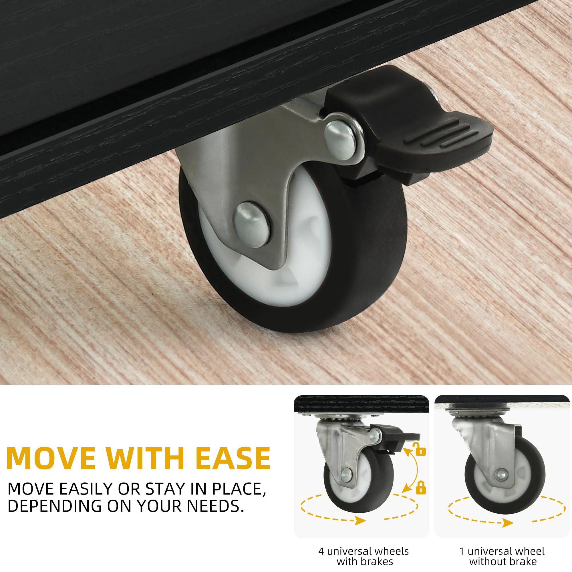 Kitchen Island Cart with Folding Drop Leaf