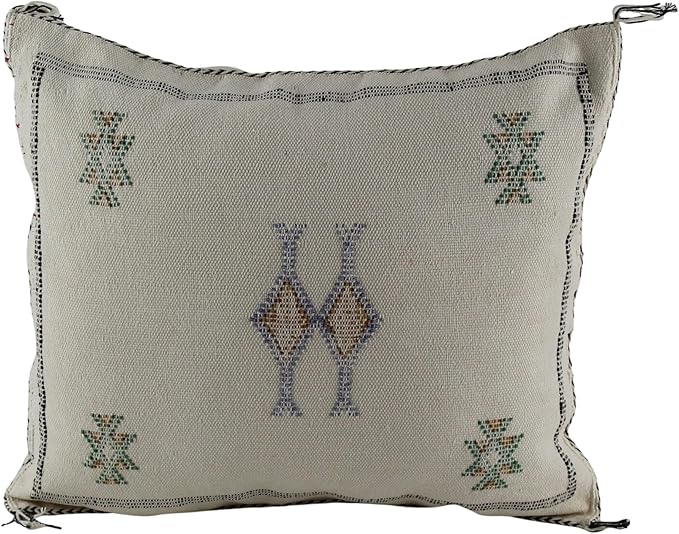 Moroccan Cactus Silk Embroidered Pillow Case 20x20