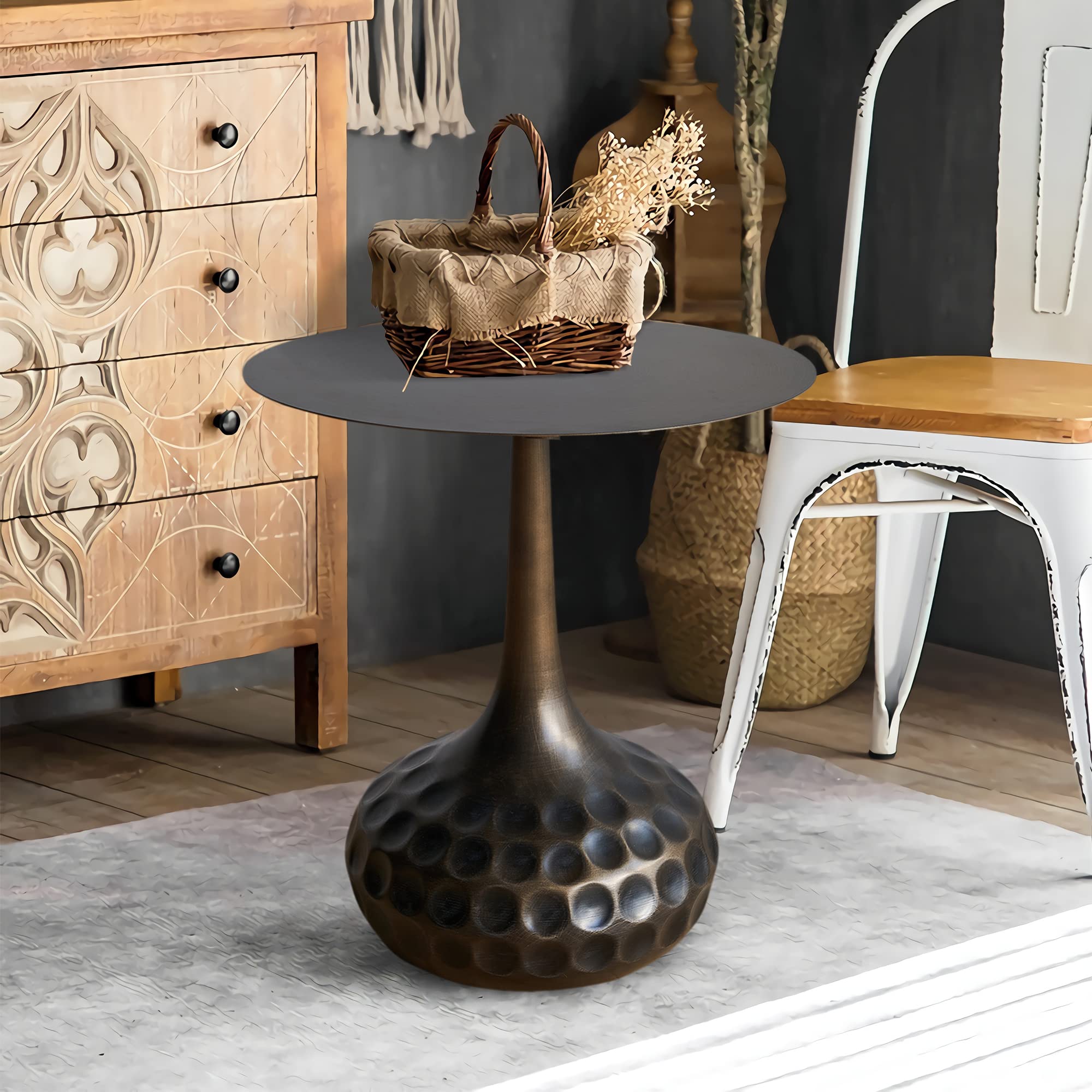 Round Metal Accent Table