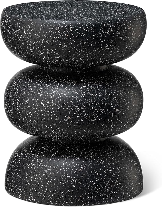 18" H Outdoor Side Table MGO Faux Terrazzo Round Garden Stool
