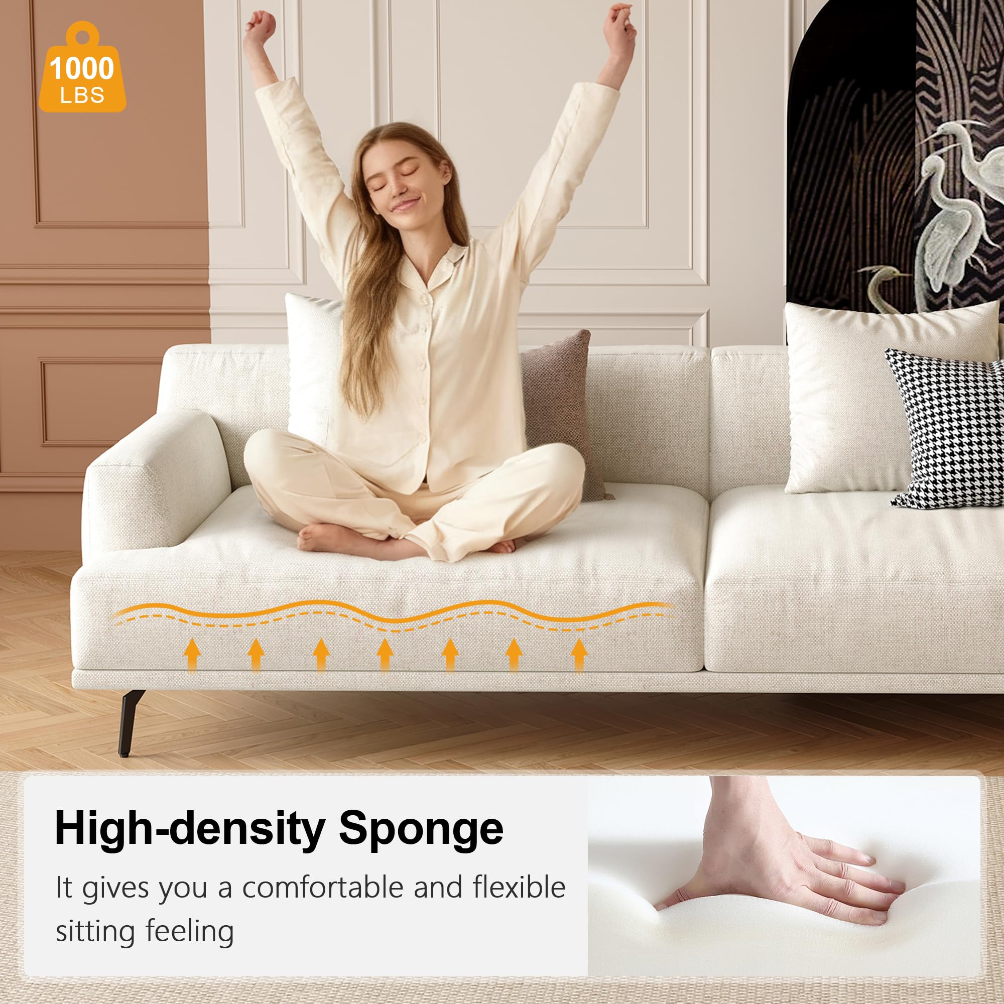 110.2" Modern Sectional Sofa with Deep Seat