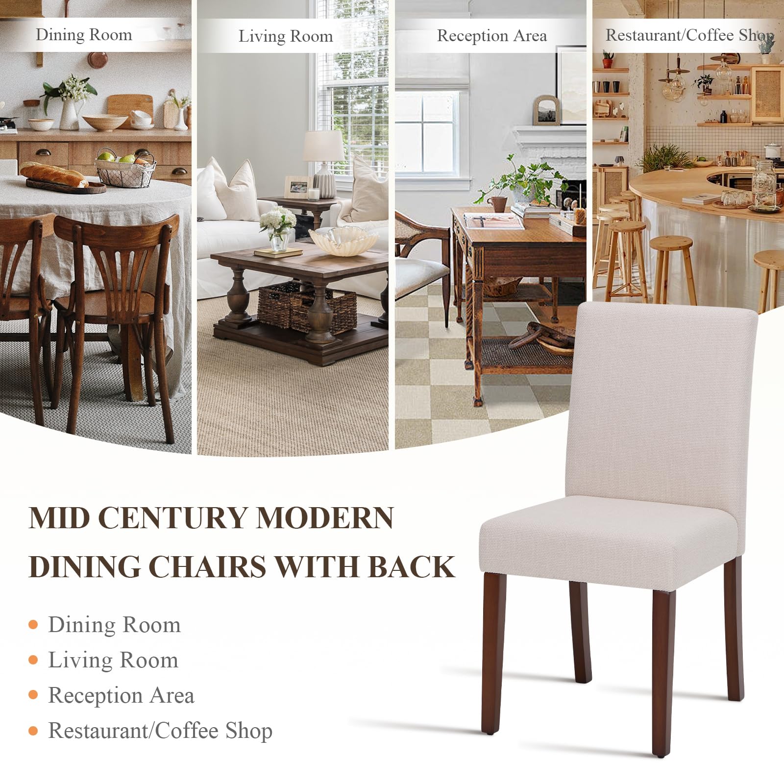 Upholstered Parsons Dining Chairs Set of 4