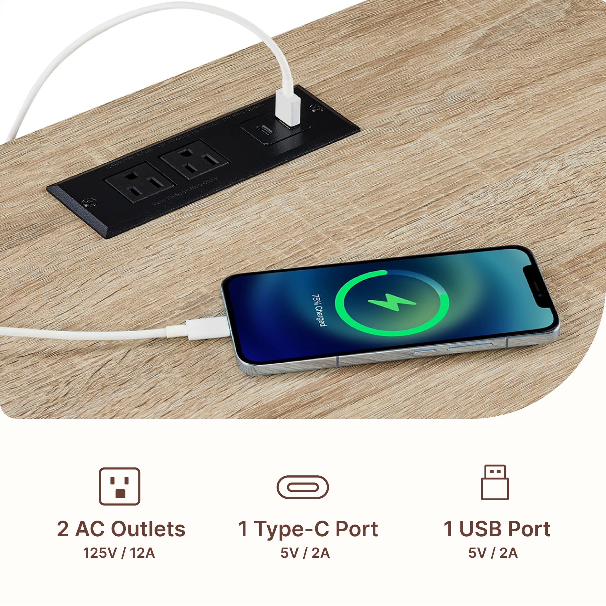 Queen Platform Bed Frame with 2 Nightstands Set