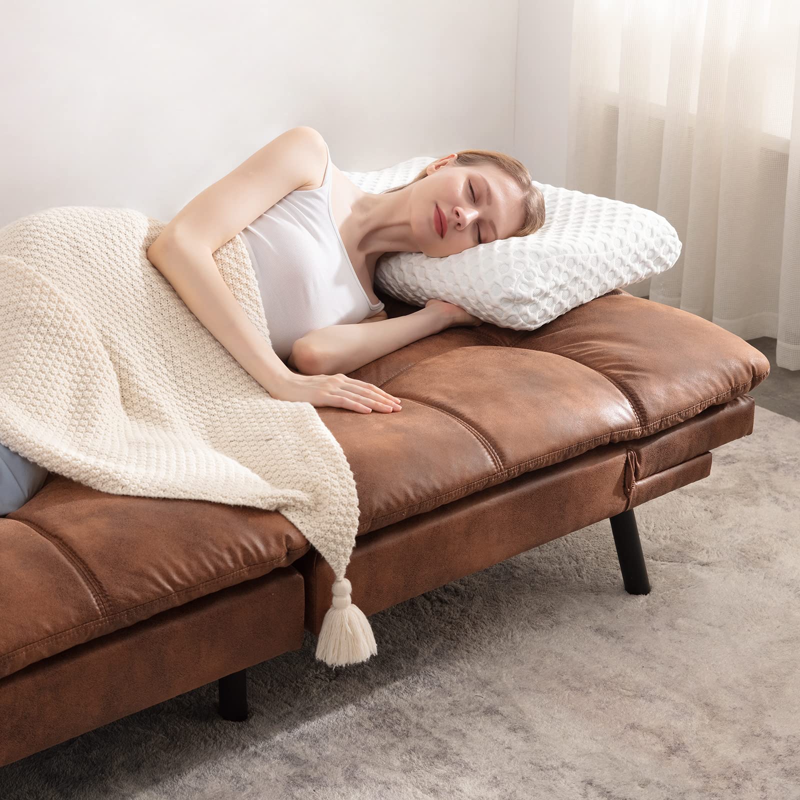 Convertible Futon Sofa Bed with Memory Foam