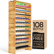 108 Bottle Bamboo Wine Rack Stackable Freestanding 12 Tier