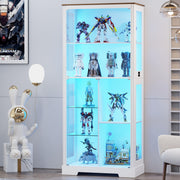 LED Display Cabinet with Glass Doors and Adjustable Shelves