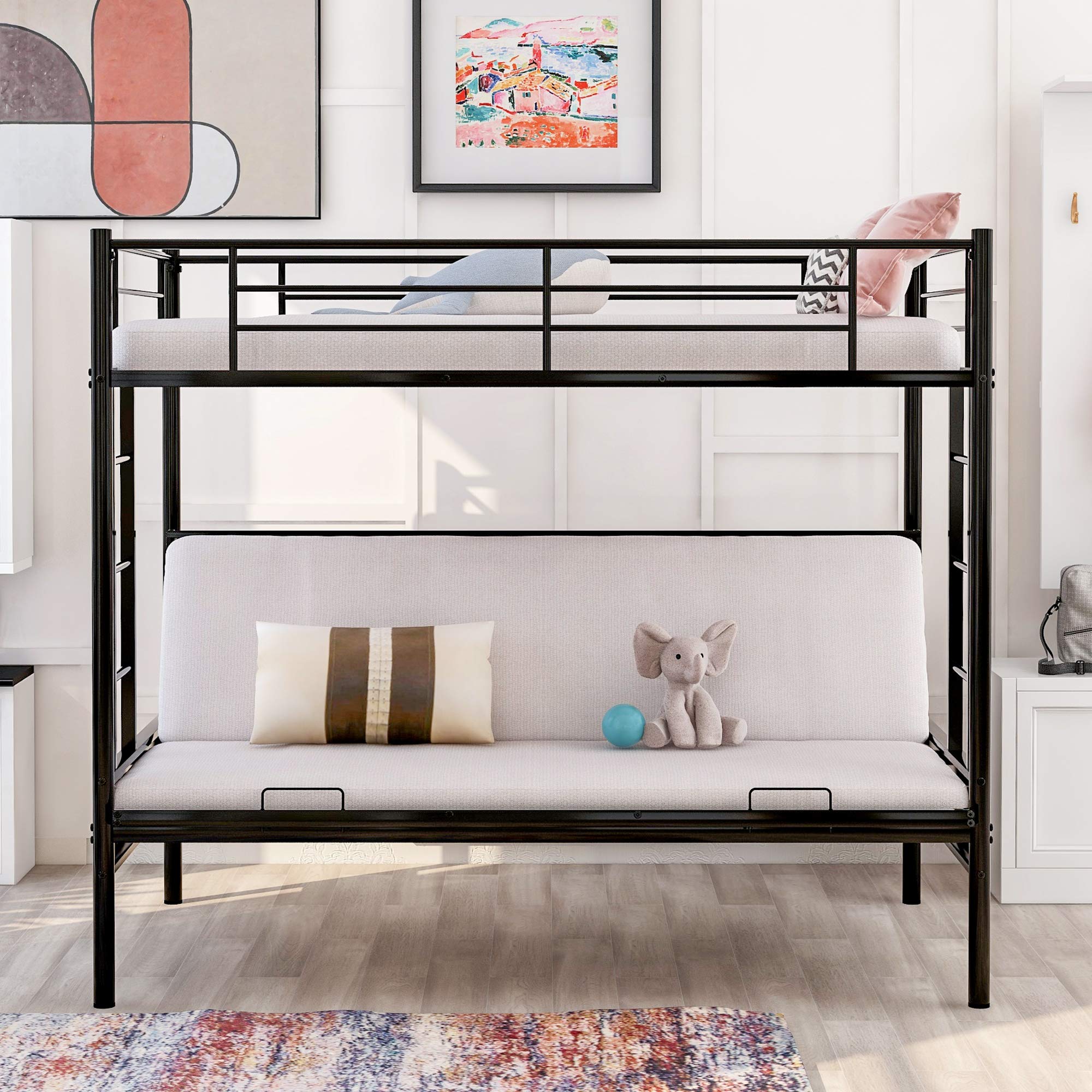 Twin Over Full Convertible Metal Bunk Bed