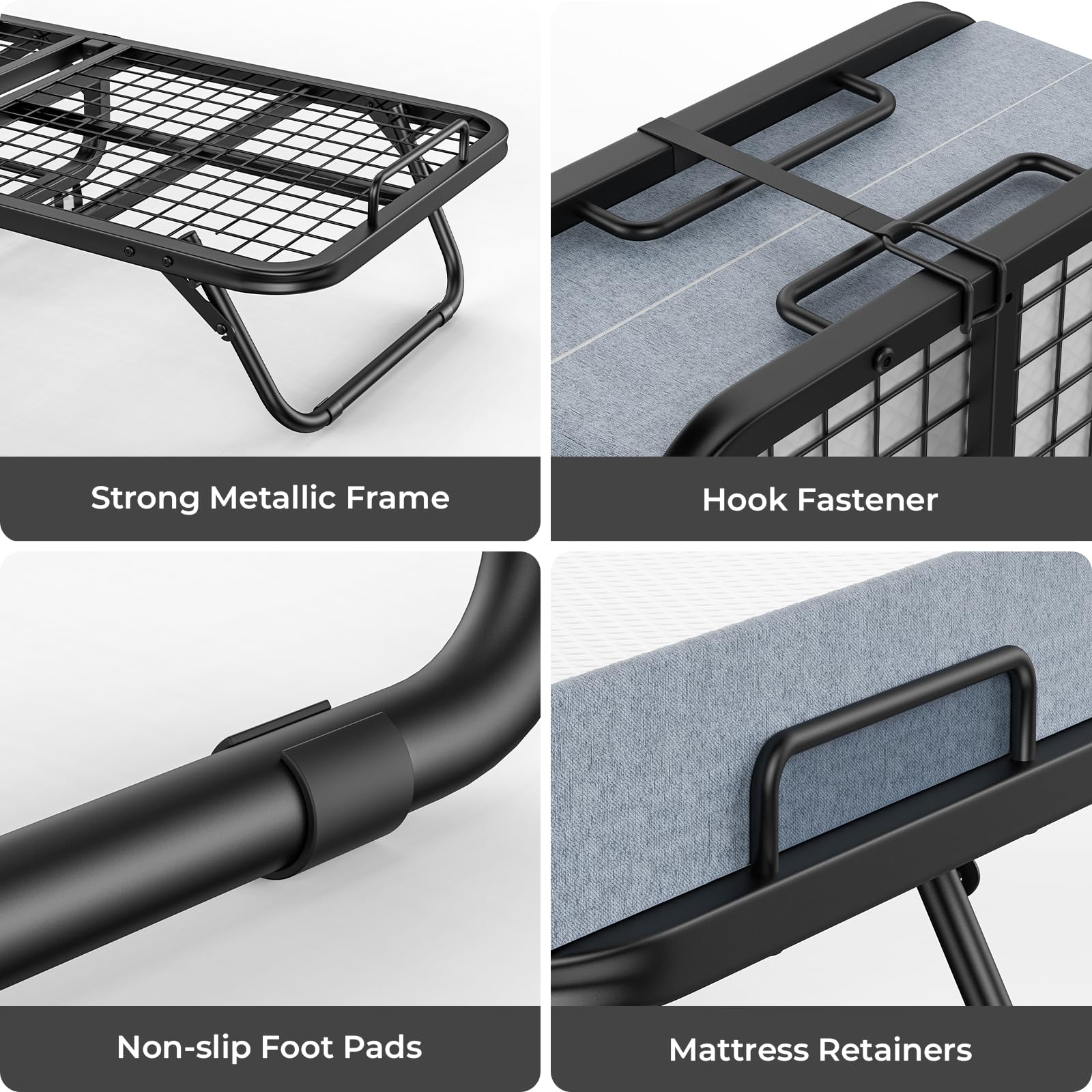 Folding Bed with Memory Foam Mattress