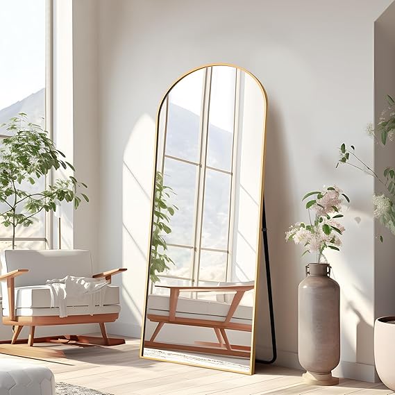 Full Length Mirror 64x24 Black Aluminum Frame