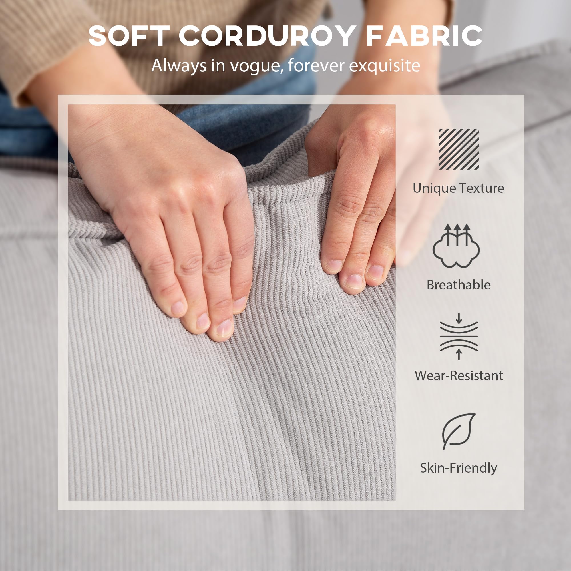 95" Sectional Sofa with Reversible Chaise Lounge