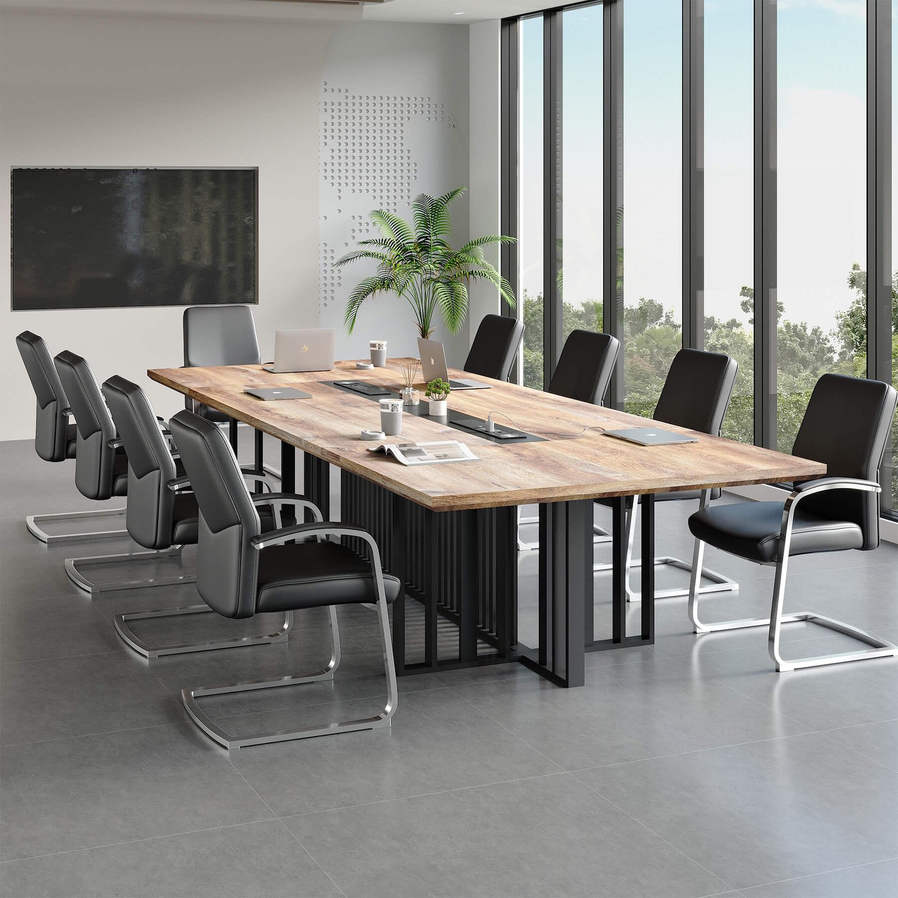 Large Conference Table with Cable Management