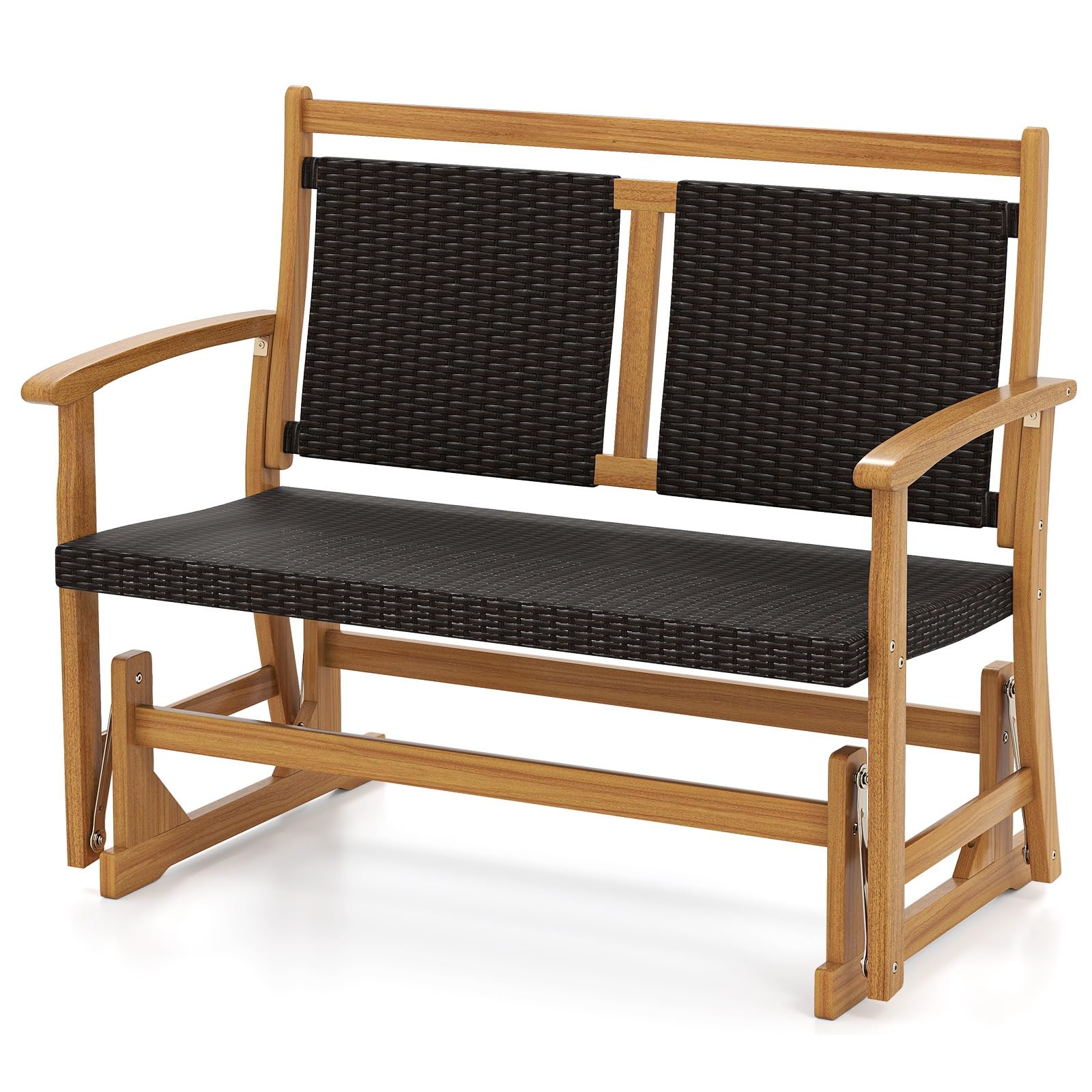 2-Person Wooden Outdoor Glider Bench