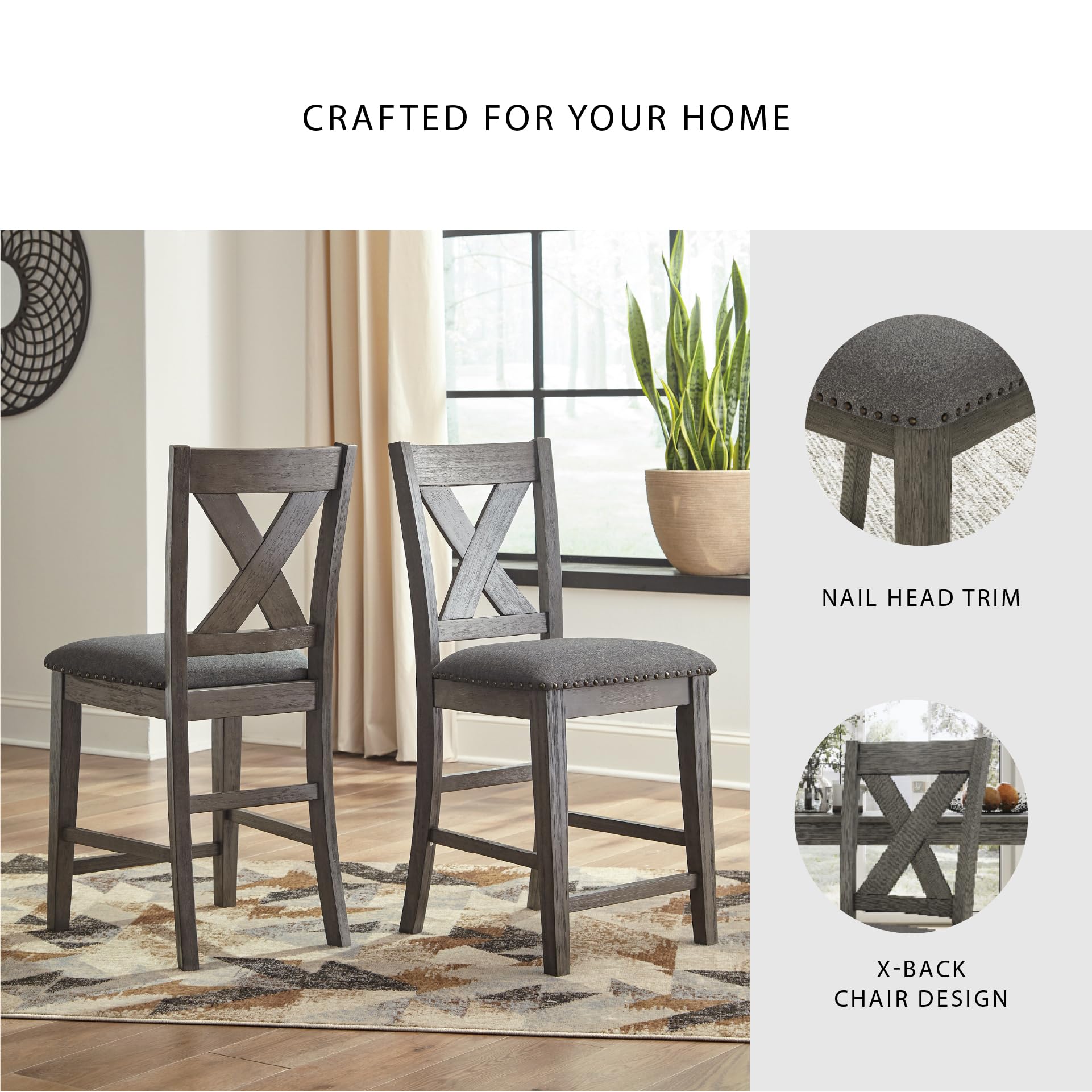 Counter Height Dining Set with Upholstered Stools