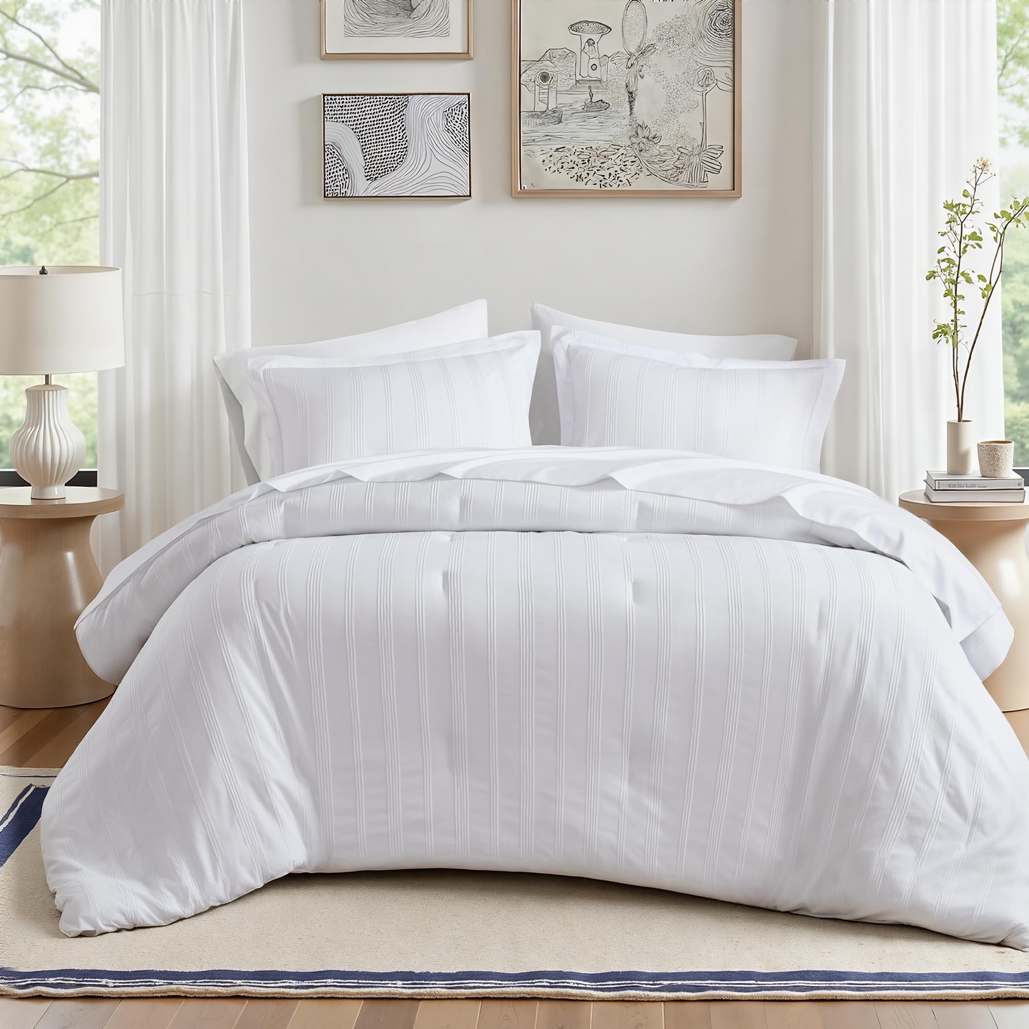 Logan Striped Comforter Set King 7-Piece