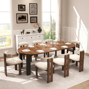 Extendable Oval Dining Table for 4-8 People