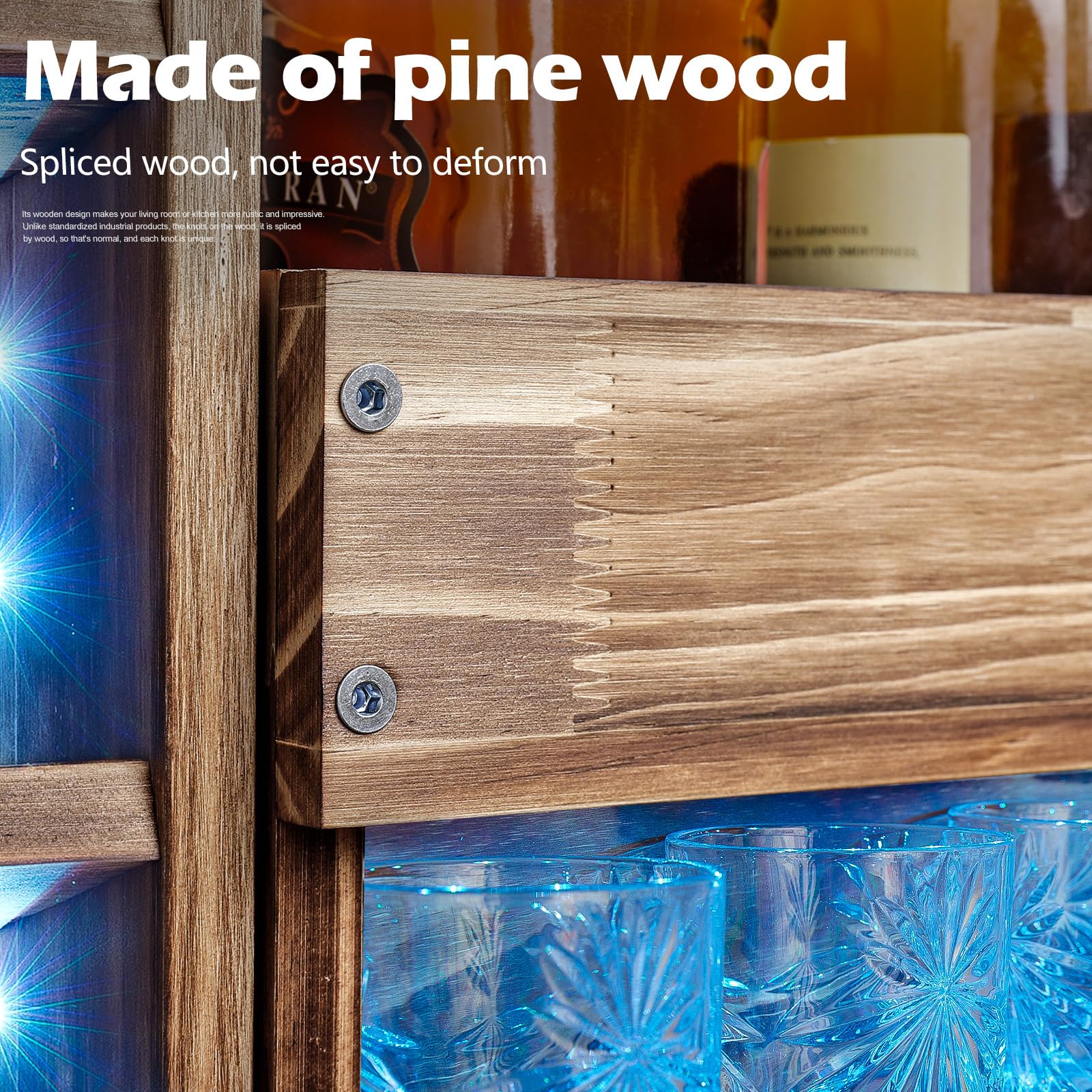 Wall Mounted Wine Rack with LED Light
