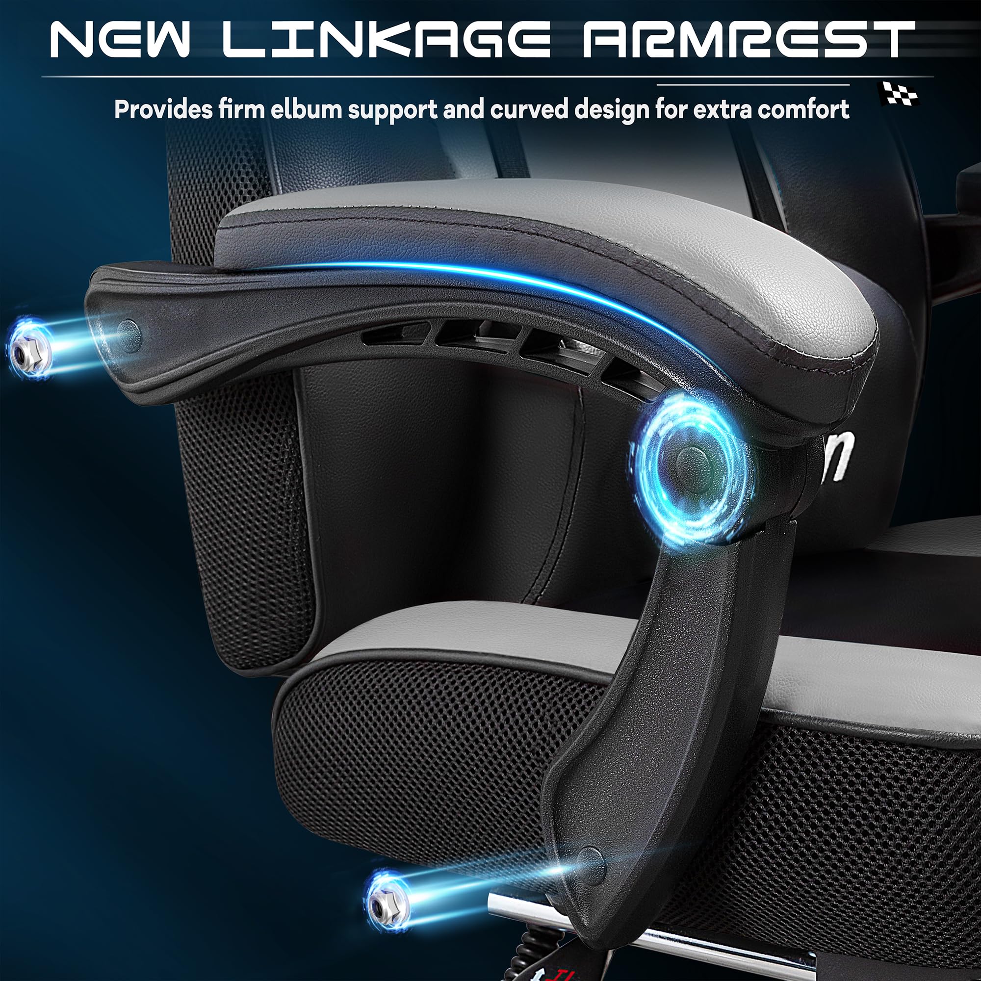 Ergonomic Gaming Chair with Footrest and Massage Lumbar